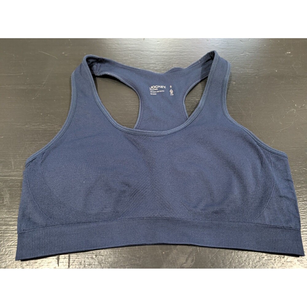 Jockey Women's Seamless Mid-Impact Navy Sports Bra Size Small
